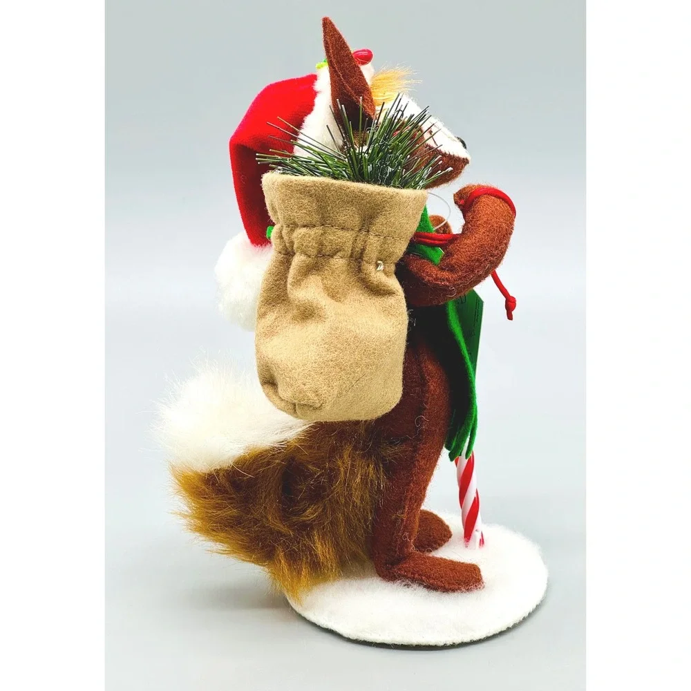 Annalee Candycane Fox Christmas Holiday Decor 751410 7 Inch Felt Doll 2010